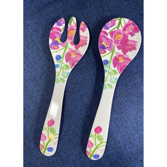 Anthropologie Other - Anthropologie Paint + Petals by Bridgette Thornton 12.5" Serving Spoon & Fork